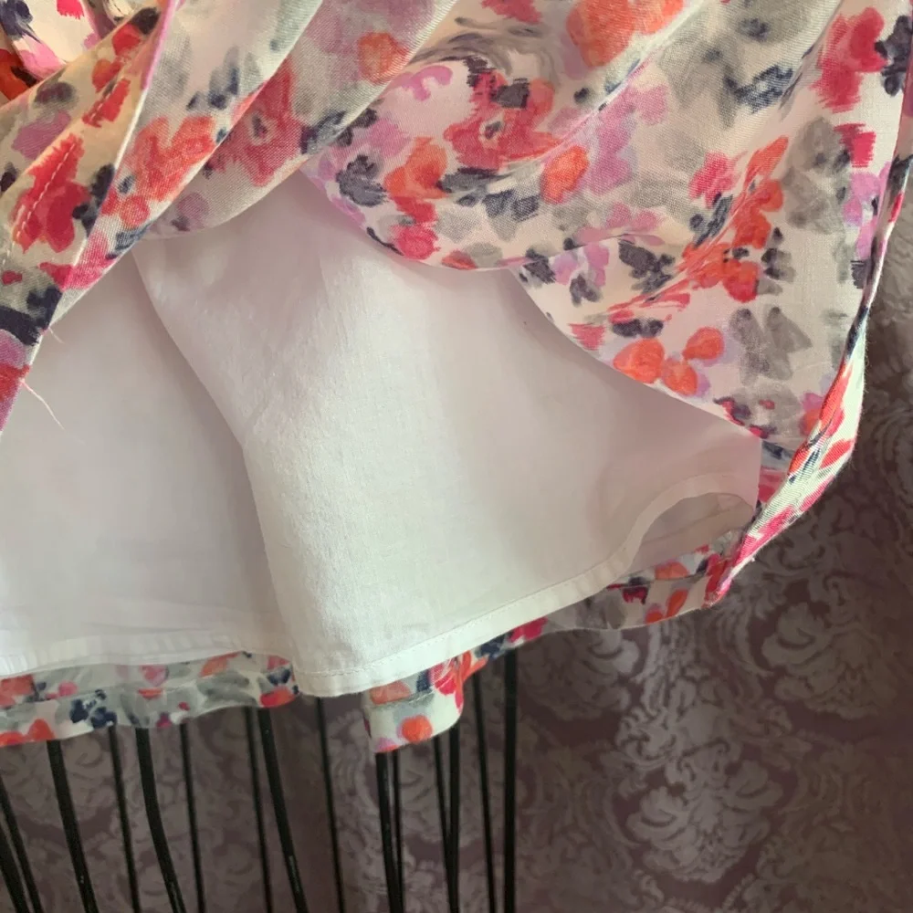 Gymboree Floral Dress Capped Sleeve Lined Rayon Cotton